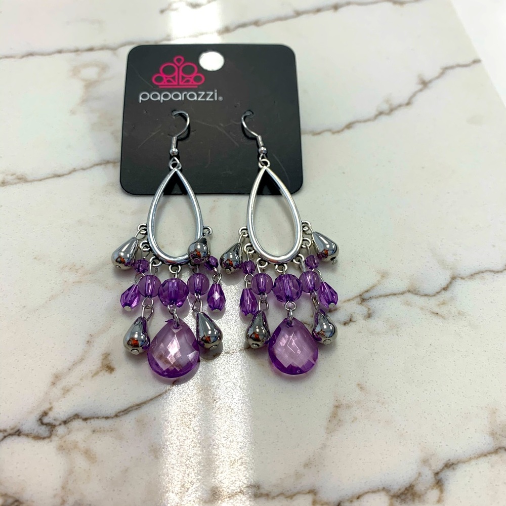 🐣Paparazzi purple earrings
